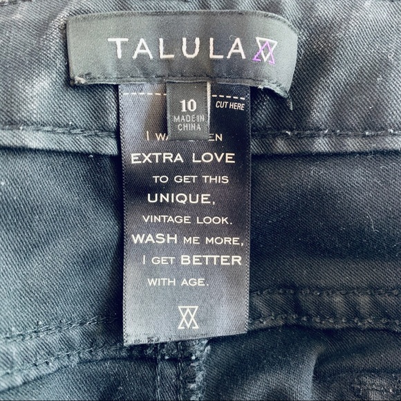 Aritzia SZ 10 Talula Acid Wash Jeans Black Stretch - Picture 3 of 7